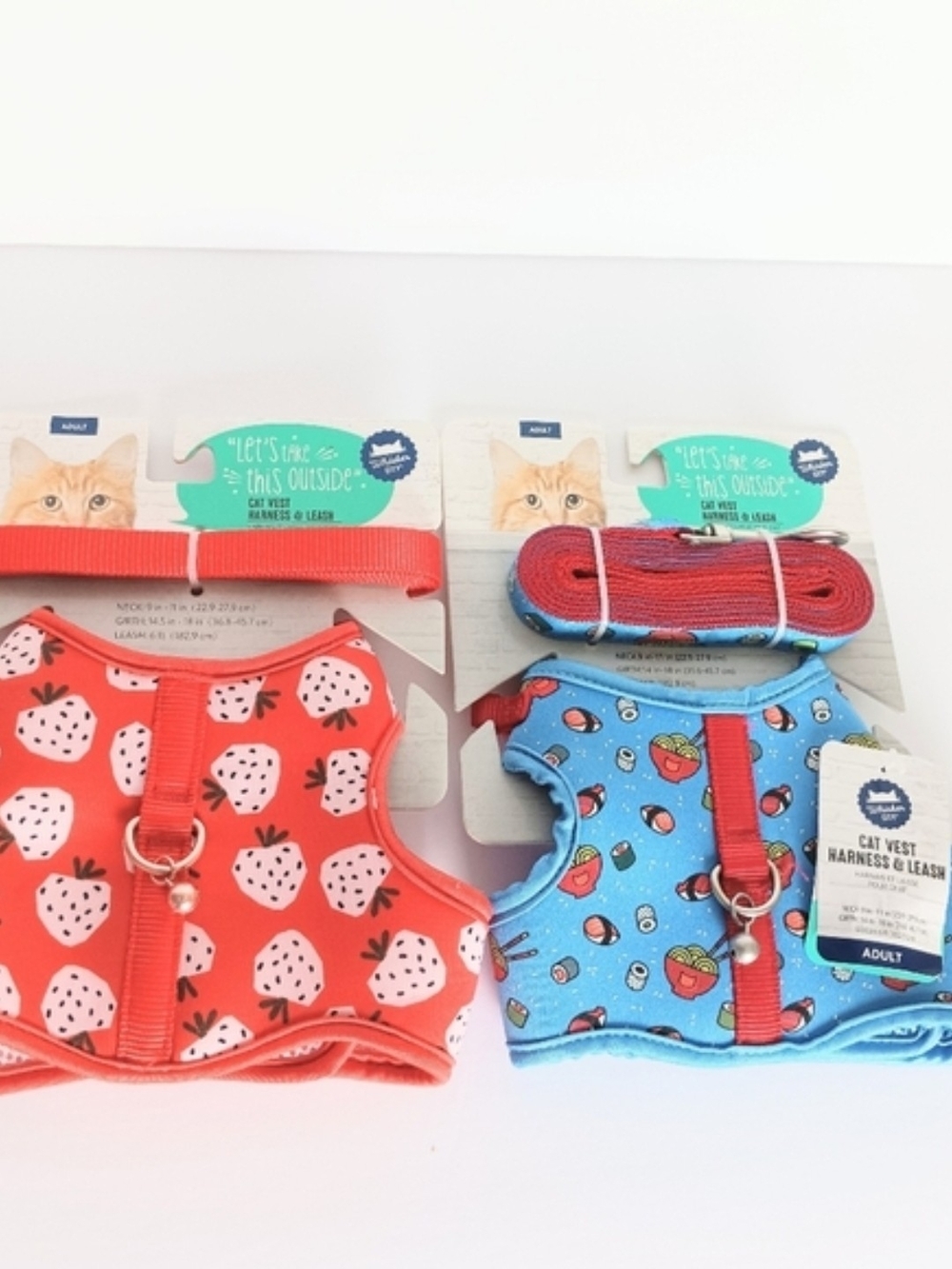 Whisker City Bundle Of 2 Adult Cat Harness Vest & Leash Combo NWT